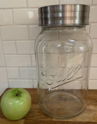 Large Ball Mason Jar 1 Gallon Clear Glass Wide Mouth Decorative Cookie Huge 11