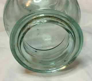 Vintage Aqua Half Gallon Wax Seal Sealer Fruit Jar Canning Jar NO MARKINGS 12 2