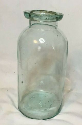 Vintage Aqua Half Gallon Wax Seal Sealer Fruit Jar Canning Jar NO MARKINGS 12 3