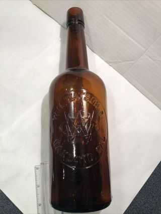 Vintage Western W.  M.  Watson Co Amber Whiskey Bottle Oakland Cal 11”