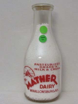 Trpq Milk Bottle Mather Dairy Farm Whallonsburg Ny 1946 Baby Knows Best Grown Up
