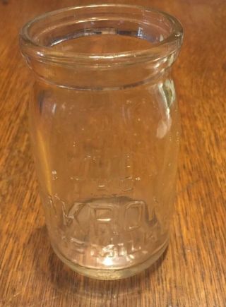 Vintage Creamed Cottage Cheese Glass Jar Bottle Akron Pure Milk Co Akron Ohio