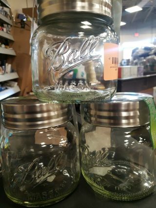 3 Ball Wide Mouth Canning Jars 0.  5 Gal.