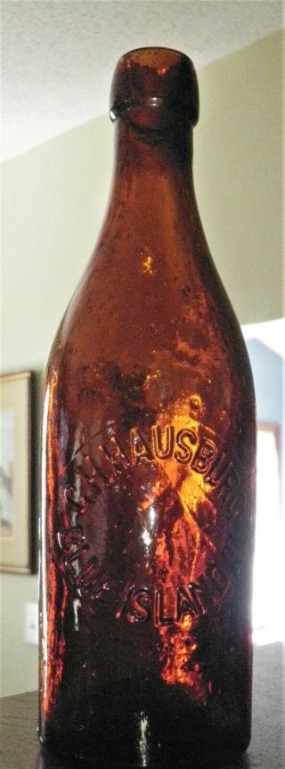 G.  H.  Hausburg Blue Island,  Ill.  Best Example Bubbly,  Whittled,  Deep Root Beer Am