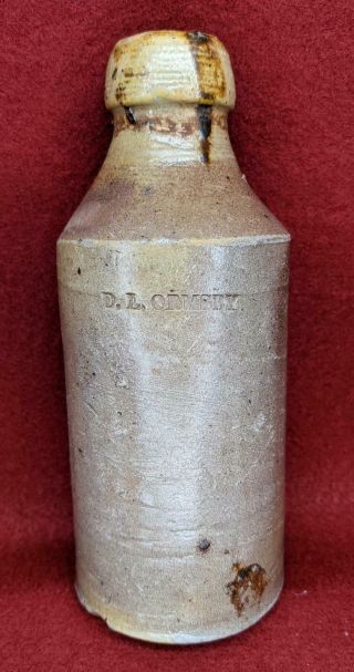 Stoneware Pottery Bottle D.  L.  Ormsby Small 6,  1/2 " High