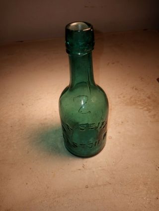 Seitz Bros Easton Pa Green Squat Taper Top Soda Beer Or Mineral Water Bottle