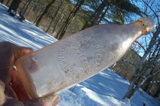 Dug Sca Isaac Merkel&son Boss Lager Saranac Lake Ny Bottle - Adirondack Glass W