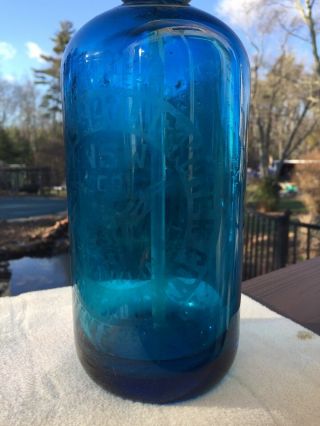 Vintage Blue Seltzer Bottle National Spring Water Co.  Made In Czechoslovakia - 3259