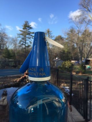 Vintage Blue Seltzer Bottle NATIONAL SPRING WATER Co.  Made in Czechoslovakia - 3259 3