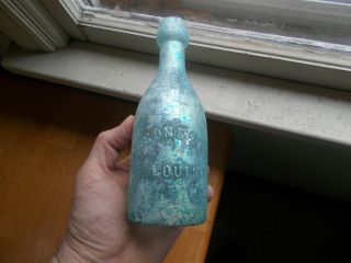 Pontiled St.  Louis Squat Soda H.  Grone &co 1860 Fa&co Glasshouse Privy Dug Bottle
