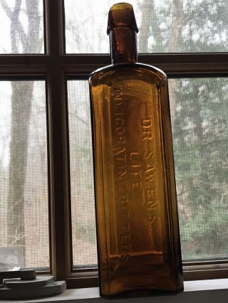 Dr Sawens Life Invigorating Bitters Bottle Utica York Ny