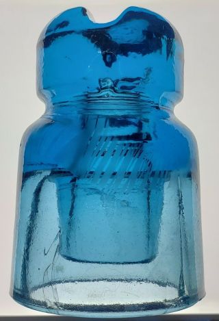 Large Sky Blue Glass Insulator From Russia/belarus,  Rare,  Stunning Cd 578 (?)