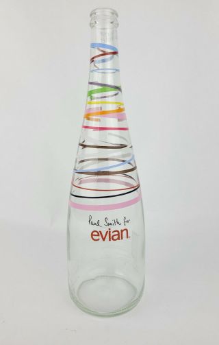 Paul Smith Evian Limited Edition 750ml Glass Water Bottle 2010 Missing Cap