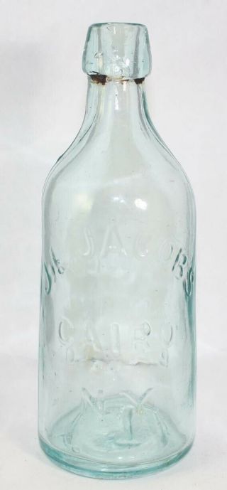 Aqua Short Soda J.  L.  Jacobs Cairo N.  Y.  Tapered Weiss Beer Shape Bottle