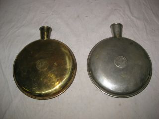 2 Antique Brass Cello Hot Water Bottles Pat.  1912 A S Campbell,  Boston