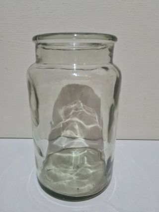 Large Thick Smoked Glass Jar Vintage Antique Utensil Vase Kitchen 17x10cm