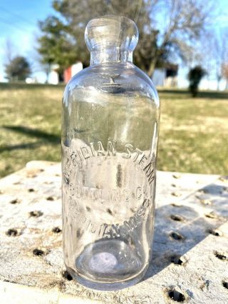 Meridian Steam Bottling Co Miss Mississippi Hutch Hutchinson Soda Bottle Antique