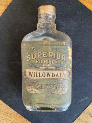 Pre Pro Labeled Half Pint Whiskey Willowdale Superior Bourbon Detroit Michigan