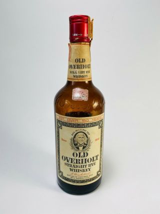 Vintage Old Overholt Straight Rye Whiskey 4/5 Quart (empty) Bottle W/cap