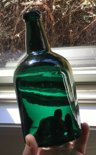 Teal Green Unmarked Saratoga Mineral Water Soda Bottle