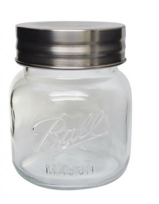 Ball Wide Mouth Canning Jar 0.  5 Gal.  (64oz) 1 Pk Glass Mason Jar