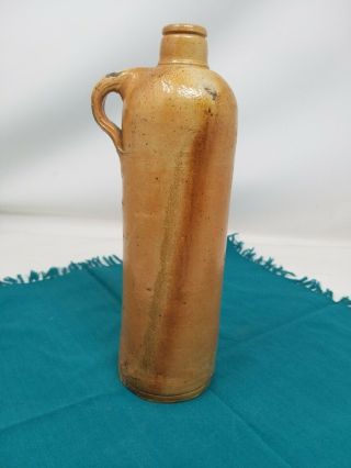 Antique Vintage Tall Orange Stoneware Bottle Jar German Mineral Water No 4 19thc
