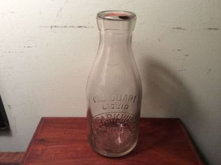Vintage Antique Quart Milk Bottle S.  Parkhurst Schenectady Ny Phone 843r