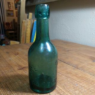 Antique Seitz Bros Teal Green Soda Bottle Easton Pa.  Bottle