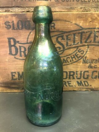 J Mclaughlin Philadelphia Blob Top Squat Soda Antique Bottle