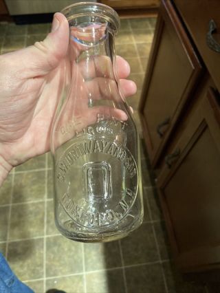 Rare S.  W.  Ordway And Son Embossed Pint Milk Bottle Concord Hampshire Nh