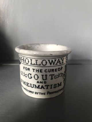 46822 Old Vintage Antique Printed Jar Pot Lid Chemist Ointment Pot Holloway