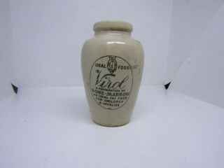 Antique Virol Ceramic Pot - Advertising - Bone Marrow - 19th Century - 5.  5 Inch