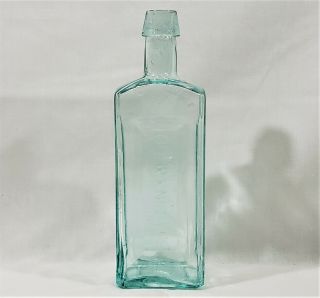 Antique Dr.  E.  R.  Knights Melrose Mass Medicine Bottle Aqua Glass Embossed