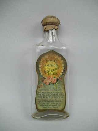 Vintage Antique Glass Medicine Bottle Donald 