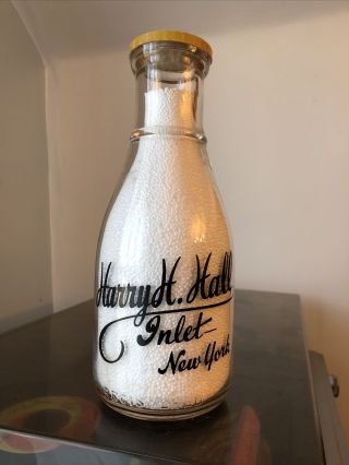 Harry H Hall,  Inlet,  York Ny Qt Milk Bottle