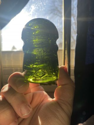 Bright Emerald Green Cd 102 Glass Insulator.