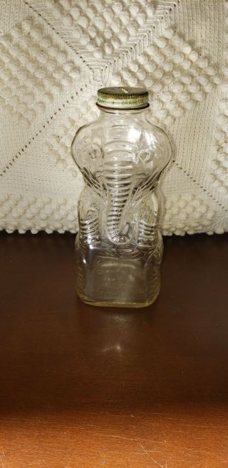 Vintage Grapette Glass Elephant Bottle/coin Bank