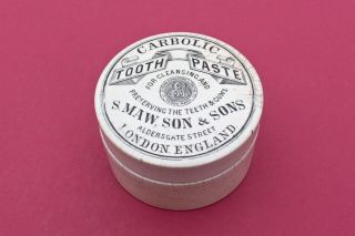 Vintage Maw Son & Thompson London Carbolic Tooth Paste Potlid Pot Lid,  Base