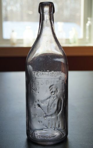 Antique Pictorial Blob Top Quart Soda Water Bottle G.  B.  Seeley 