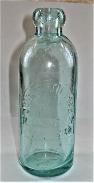 Vintage John Forthoffer Blob Top Cork Bottle Mt Vernon Indiana Ind In