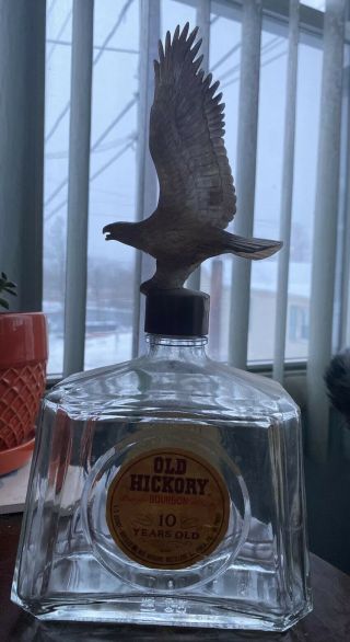 Vintage Old Hickory Bourbon Whisky Bottle W/ Eagle