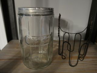 Vintage Retro Glass Coffee Jar With Metal Stand Hoosier?