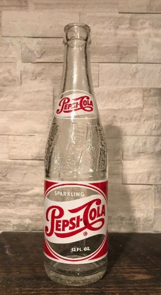Vintage 12 Oz.  Red & White Pepsi Bottle Lynchburg,  Va