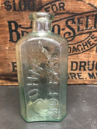 Aqua Pontil John Moffat Phoenix Bitters Antique Medicine Druggist Bottle