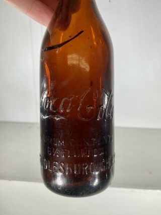 1915 MIDDLESBOROUGH Ky Amber Kentucky COCA COLA STRAIGHT SIDE BOTTLE Root 2