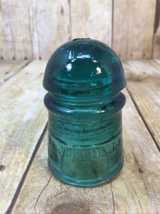 Aqua Green Blue Glass Insulator Brookfield Bubbles 3 "
