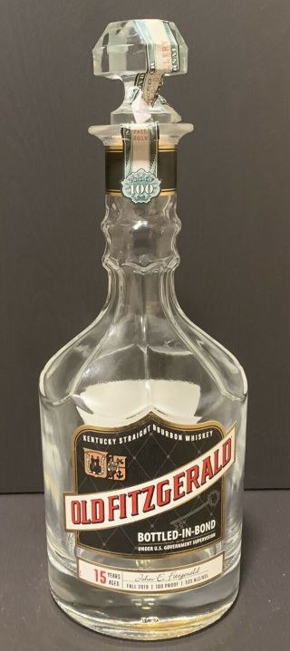 Old Fitzgerald 15 Year Old Kentucky Straight Bourbon Whiskey Bottle Empty