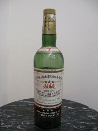 Vintage John Jameson & Son Green Irish Whiskey Bottle
