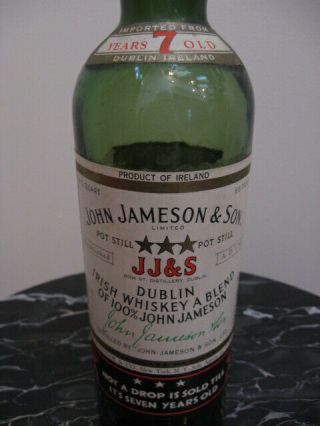 Vintage John JAMESON & Son Green Irish Whiskey Bottle 2