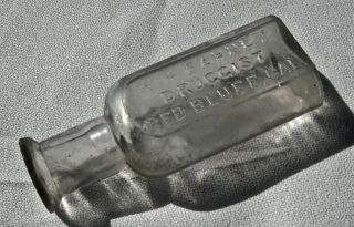 Antique Red Bluff,  California (tehama Co) Tiny " Mh Bahney " Drug Store Bottle Af